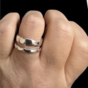 Free People Adjustable Sterling Silver double Ring 925